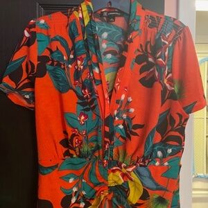 INC: Tropical - Palms Floral Top